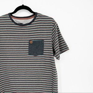 Hippy Tree Men's Vintage Blend Stripe Pocket T-Shirt